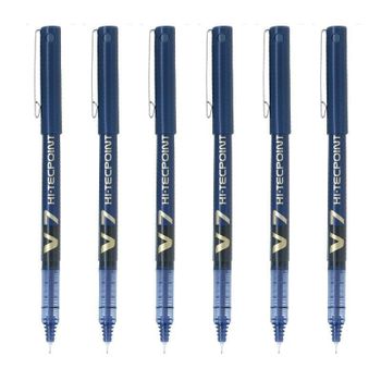 Bolígrafo Roller Pilot V7 Hi-tecpoint Punta Fina 0.7 mm Azul Set 6 Unidades