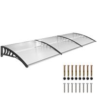 outsunny marquesina para puertas y ventanas proteccion solar y lluvia tejadillo de techo aleacion de aluminio 295x90x25 cm   aosom espana