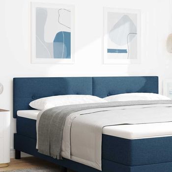 Vidaxl Cabecero Ajustable En Altura Con Cabecera Azul 180 Cm Tela