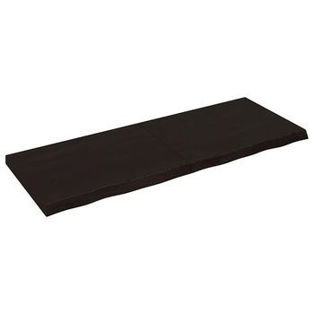 Encimera De Baño | Mueble De Baño Madera Tratada Marrón Oscuro 160x60x(2-6) Cm