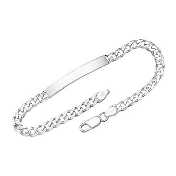 5,5mm pulsera de plata 925 grabado