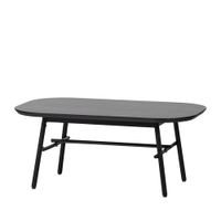 mesa de centro de mango y metal negro
