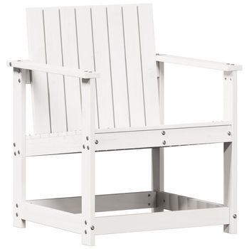 Silla De Jardín Madera Maciza De Pino Blanco 62x56x77 Cm Vidaxl