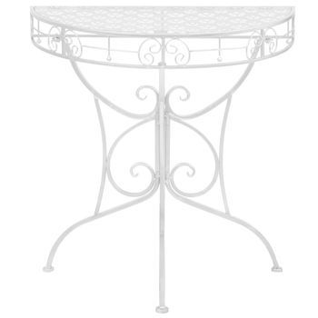 Mesa De Centro，mesa Auxiliar，mesita De Centro Vintage Metal Semicircular 72x36x74 Cm Plateada