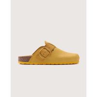 koala bay zuecos sabot plat en daim jaune - lahti para mujer