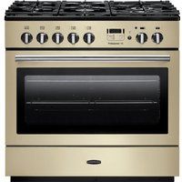 rangemaster professional fx 90 dual fuel range cooker - cream  chrome cream