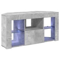 armario led para tv de esquina 100 x 40 x 50 cm gris concreto vidaxl