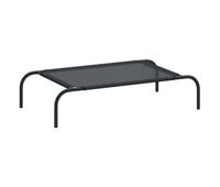 vidaxl cama de perro elevada negra textilene s