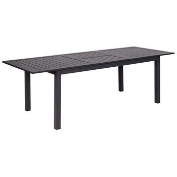 Mesa De Jardín Extensible Muebles De Exterior 180/240 X 90 Cm Aluminio Gris Oscuro Skaloma
