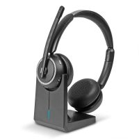 auriculares lindy l118 con cable e inalambricos bluetooth usb-c para oficina y call center negros