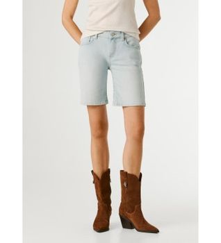 Pepe Jeans para mujer. PL80000382FA Bermudas Poppy azul (25), Casual, Algodón, Denim