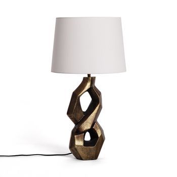 Lámpara De Mesa Metal Reyansh Iluzzia Latón