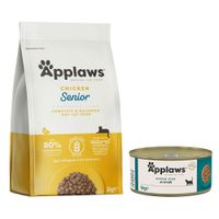pack nutricion mixta pienso  latas applaws - 2 kg senior con pollo  6 x 156 g pescado del mar