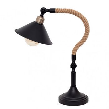 Fabrilamp Sobremesa Cabo 1xe27 Negro Cuerda De Cañamo 57x22x33 Cm