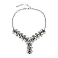 cadena con piedras en forma de y antracita transparente