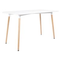 mesa rectangular 120  70cm blanca en madera de haya