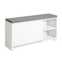 banco zapatero con 1 solapa y 2 estantes madera blanco