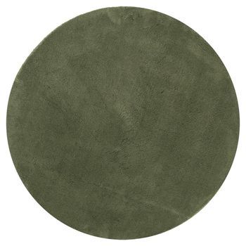 Alfombra Pelo Corto Suave Lavable Huarte Verde Bosque Ø 120 Cm Vidaxl