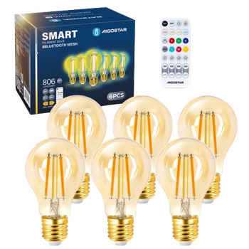 Bombilla de filamento Bluetooth Mesh Smart A60 con mando a distancia