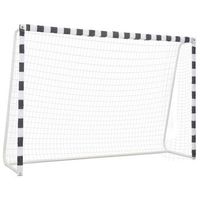 porteria de futbol de metal blanco y negro 300x200x90 cm vidaxl