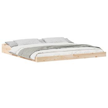 Estructura De Cama Marrón 180 X 210 Cm Madera De Pino Macizo Vidaxl