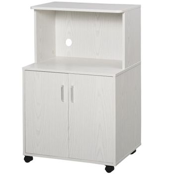 Aparador auxiliar para microondas 60.4x40.3x97 cm blanco
