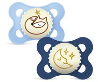mam chupete original night azul mate 2-6m 2 uds