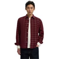 selected camisa manga larga regclaus cord shirt - tawny port para hombre