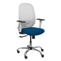silla cilanco blanca malla blanca asiento bali azul marino brazo regulable base cromada ruedas de parque