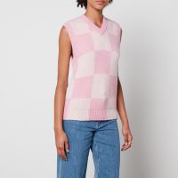 stine goya noa checked jacquard-knit vest - l