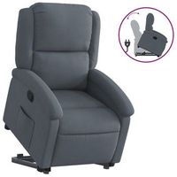 sillon reclinable elevable terciopelo gris oscuro vidaxl