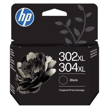 HP 302XL/304XL Cartucho de Tinta Original Negro Compatible con Impresoras DeskJet ENVY y OfficeJet