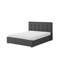 cama con canape abatible 160x200cm de terciopelo gris oscuro santa