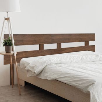 Dhome Cabecero Nogal 200cm Dual Horizontal Estilo Valla Con Patas Madera Reciclada Dm Herrajes Incluidos (200cm Dual Horizontal Valla, Nogal)