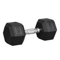 homcom mancuerna hexagonal 125 kg de hierro fundido recubierta de goma para entrenamiento en casa gimnasio negro   aosom espana