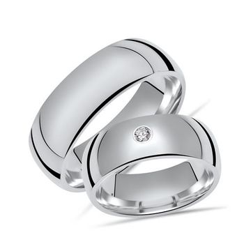 Alianzas plata 925 grabado circonita
