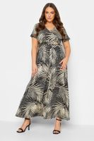 yours vestido negro de hojas de palmera mujer curvy y tallas grandes yours