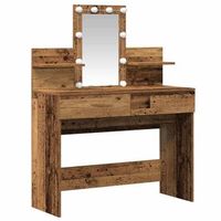 mesa tocador  mesa de maquillaje con luces de espejo madera vieja 100 x 40 x 130 cm