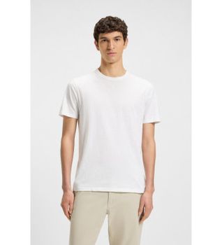 BOSS para hombre. 50508243 CamisetaTegood blanco (S), Casual, Algodón, Manga corta