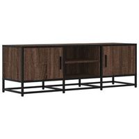 mueble tv metal y madera ingenieria marron roble 120x35x41 cm