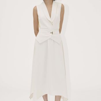 Stine Goya Tailored Handkerchief Satin Dress - S