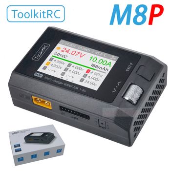 Cargador ToolkitRC M8P con aumento de precisión de potencia de 600W 20A 5V 1-8S Prueba de señal multifuncional M8S actualizado