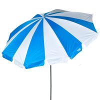 sombrilla de playa 8 varillas uv50 reclinable 220 cm azul y blanco