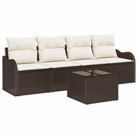 conjunto de sofa de jardin  mueble de jardin marron ratan sintetico