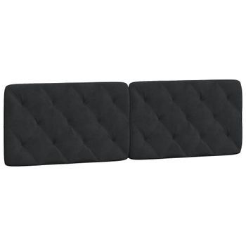Cabecero Cama Mueble De Dormitorio De Cama Acolchado Terciopelo 160 Cm Negro M02_0004475