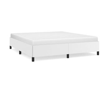 Estructura de cama de cuero sintético blanco 180x200 cm
