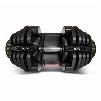 Hxg Mancuerna Ajustable De 5kgs A 40kgs – 1 Unidad | Diseño Ergonómico, Revestimiento De Caucho, Ideal Para Casa Y Gimnasio