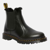 dr martens womens 2976 leonore fur lined leather chelsea boots - dark grey - uk 6