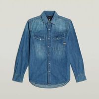 g-star raw camisa manga larga d23616-d252 slim denim-d891 faded cricket para hombre