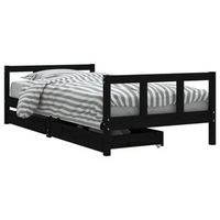 estructura de cama infantil con cajones madera negro 90x190 cm vidaxl
